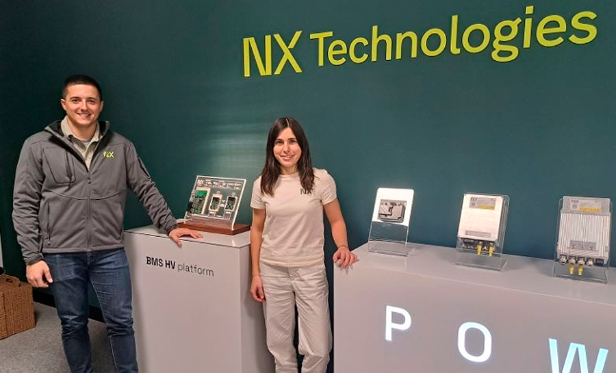 Jon Duroudier, responsable técnico de NX Technologies, y la directora financiera Nahia Blanco